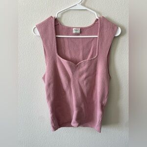 Abercrombie & fitch pink sweetheart ribbed tank top blouse